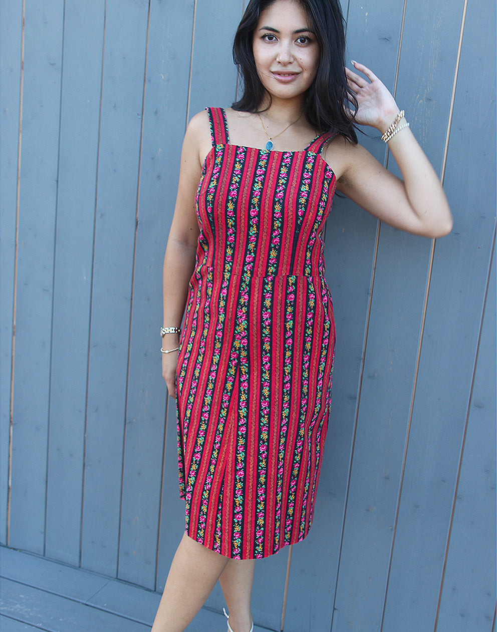 Red Sleeveless Summer Dress