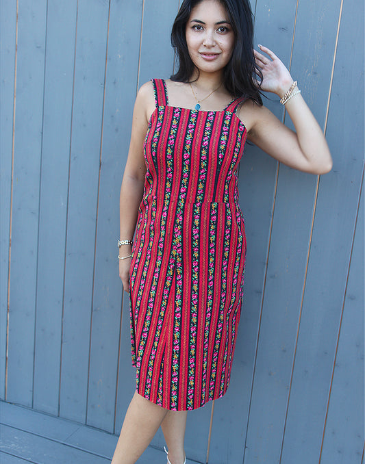 Red Sleeveless Summer Dress