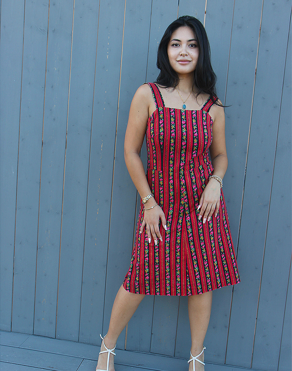 Red Sleeveless Summer Dress