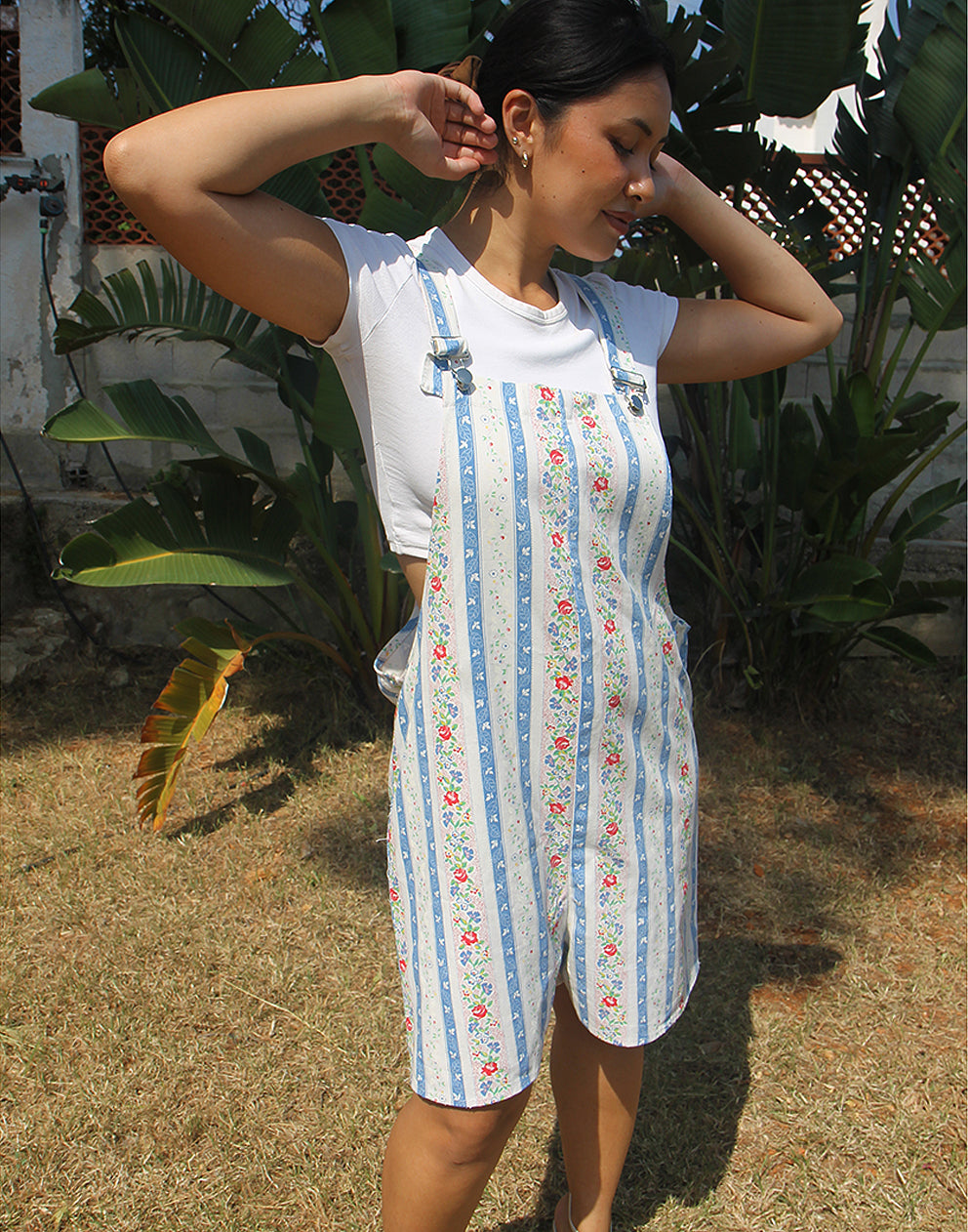 Floral Dungaree Shorts