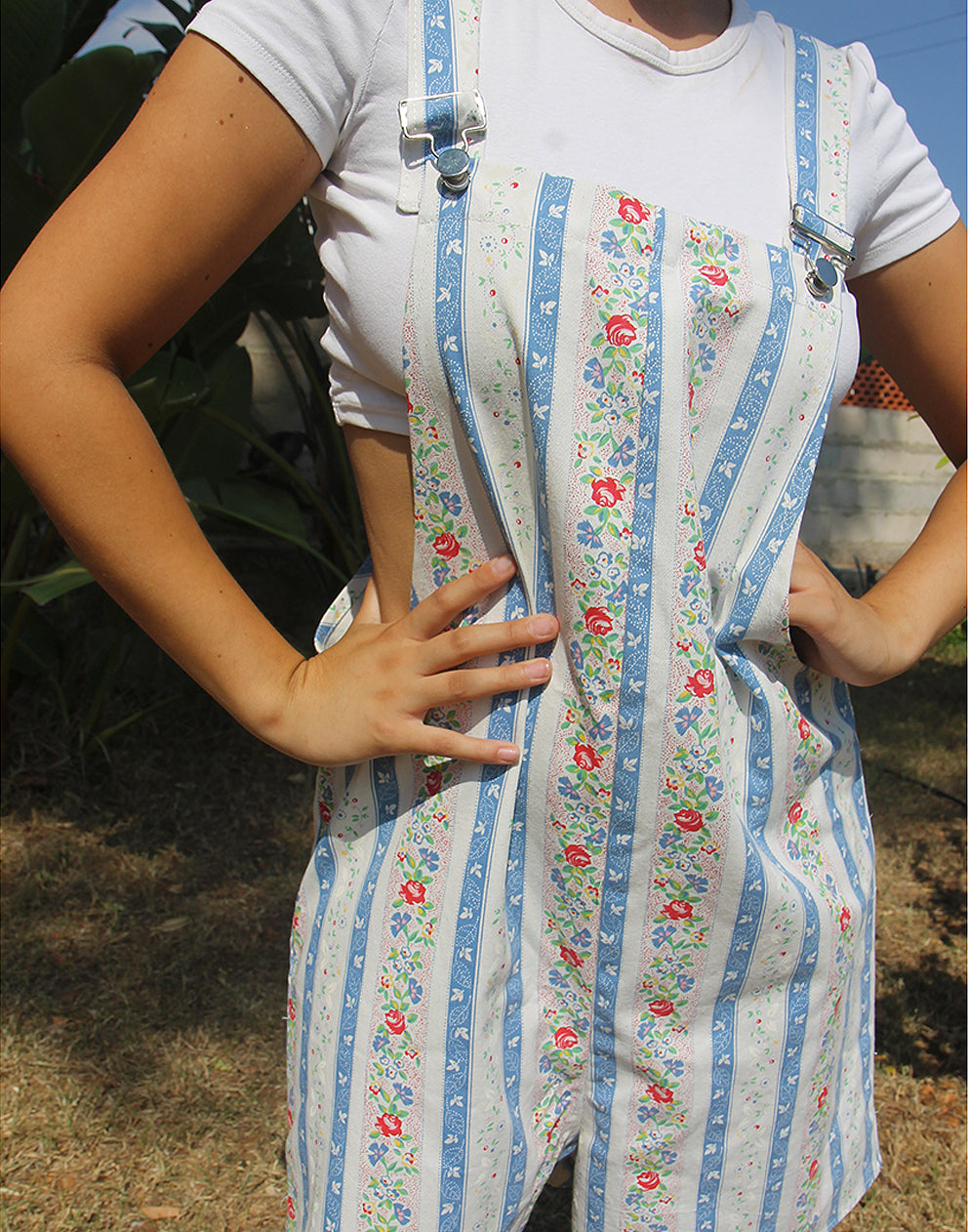 Floral Dungaree Shorts