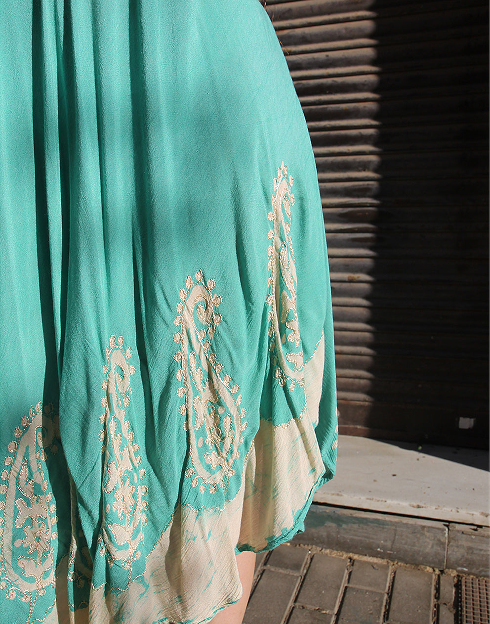 Embroidered Dress in Turquoise