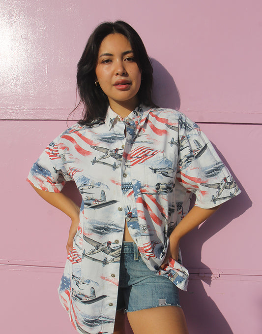 USA Print Vintage Shirt Unisex