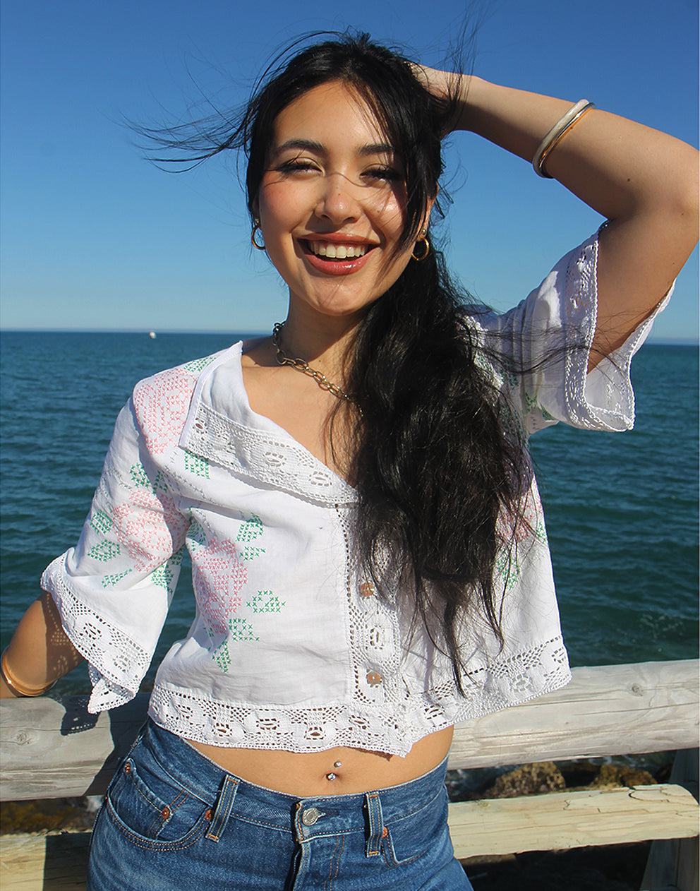 White Short Sleeve Blouse