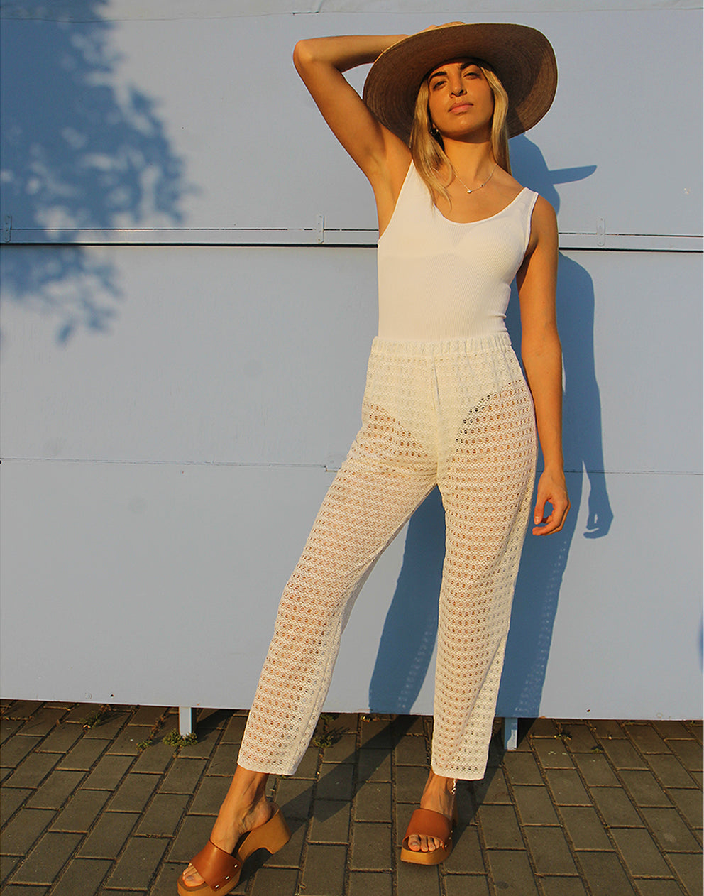 White Lace Trousers