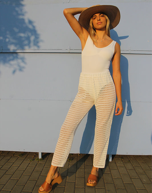 White Lace Trousers