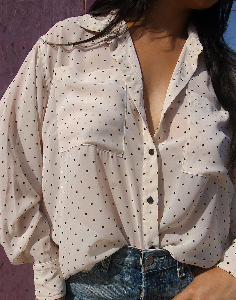 White Polkadot Shirt