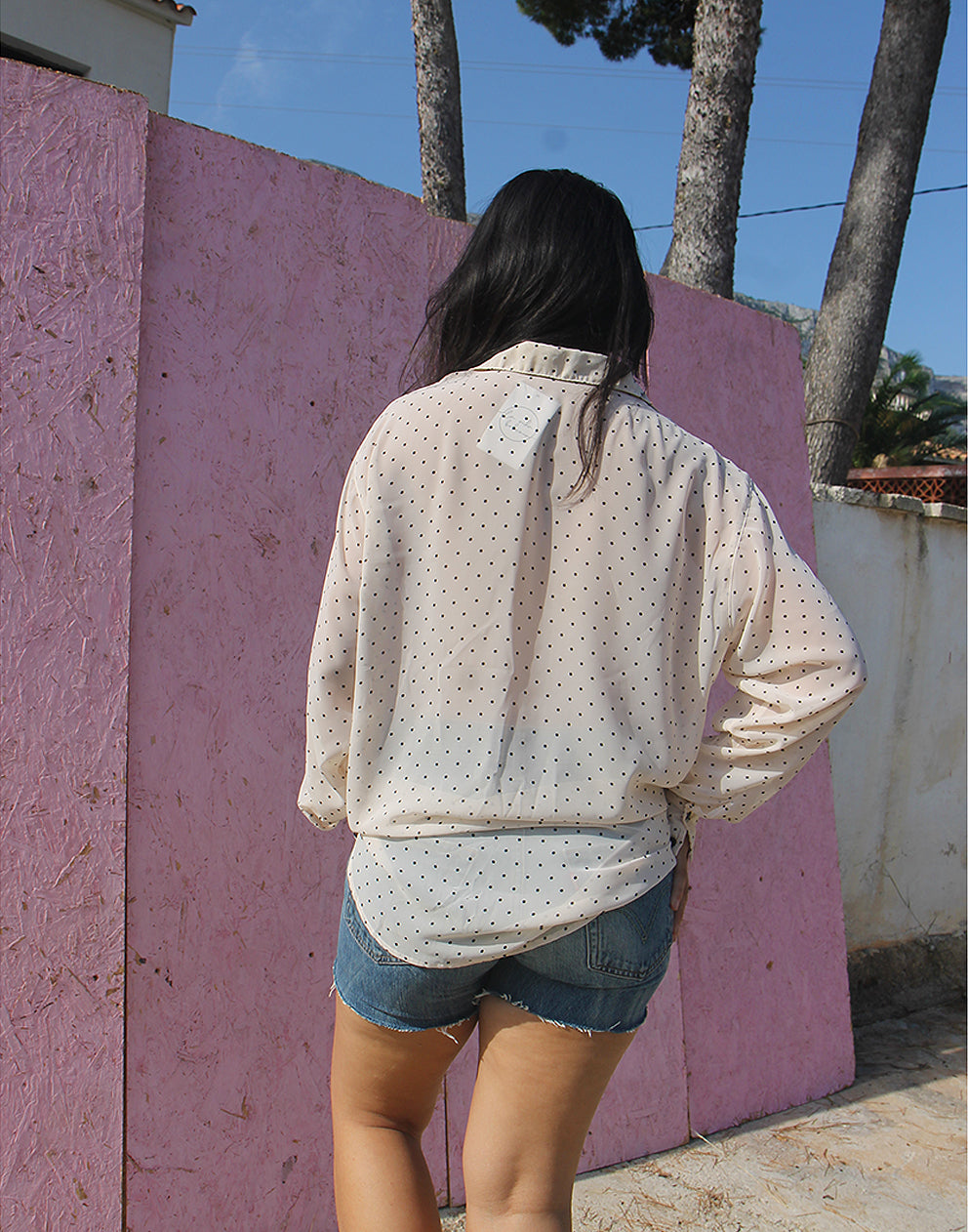White Polkadot Shirt