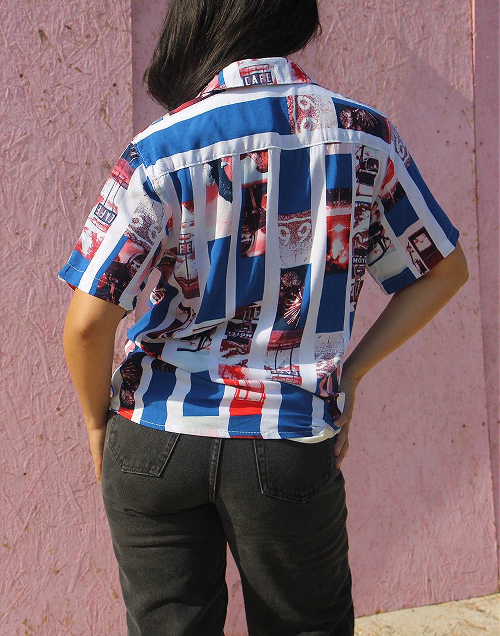 White Printed Short Sleeve Shirt