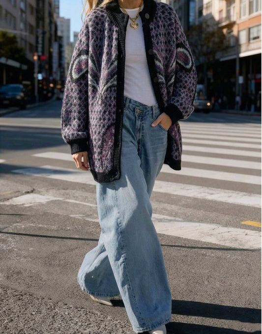 Grey Wool Cardigan Jacket