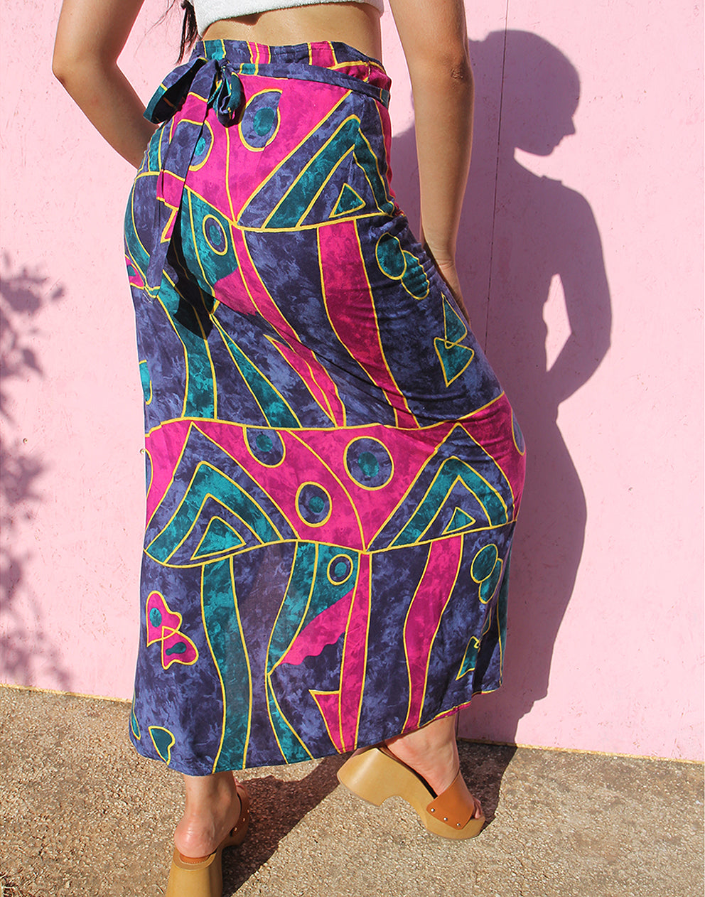 Wrap Skirt in Abstract Print