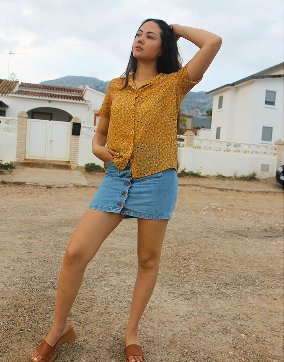 Yellow Printed Blouse