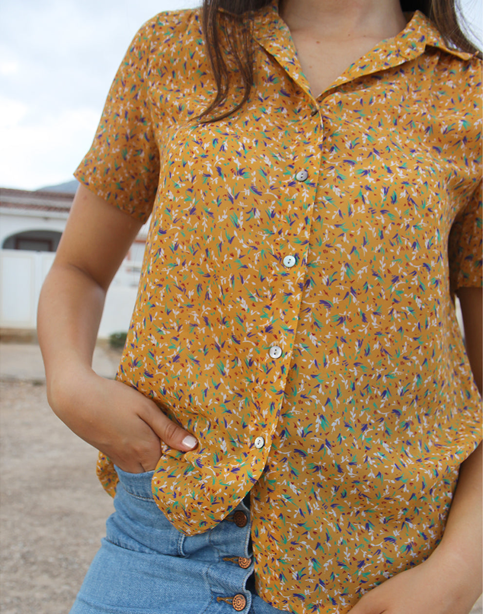 Yellow Printed Blouse