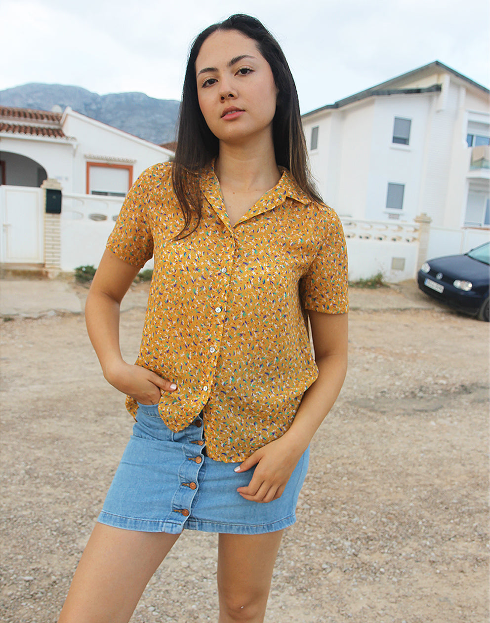 Yellow Printed Blouse