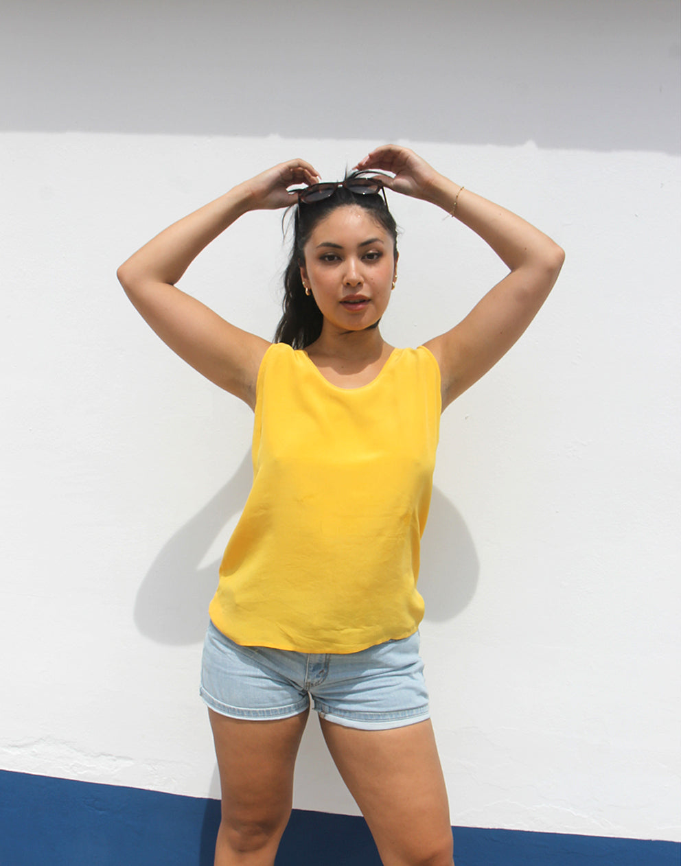 Yellow Sleeveless Blouse