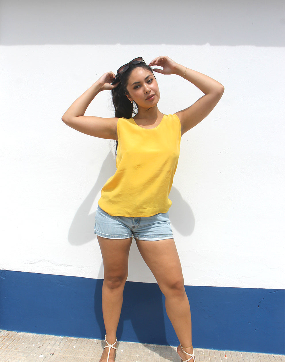 Yellow Sleeveless Blouse