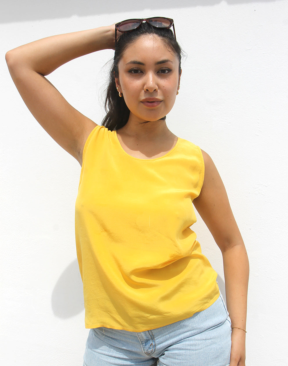Yellow Sleeveless Blouse