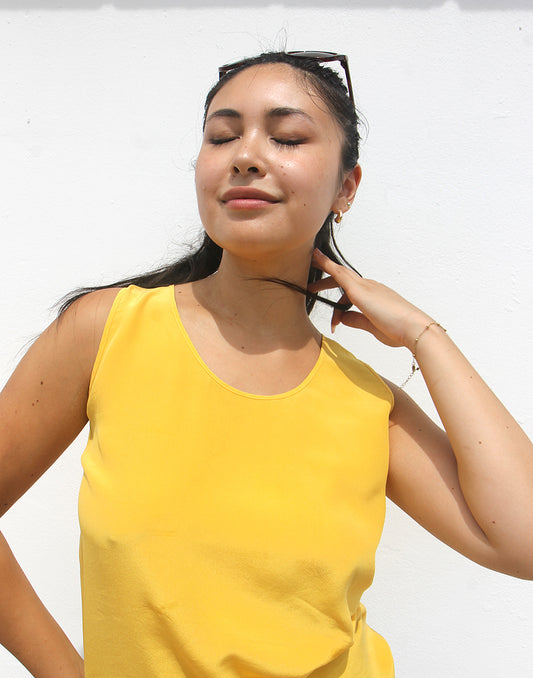 Yellow Sleeveless Blouse