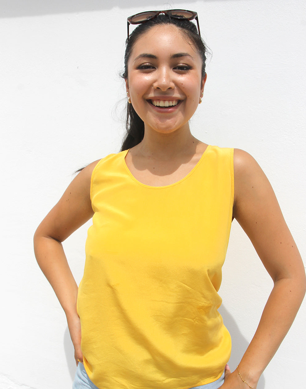 Yellow Sleeveless Blouse