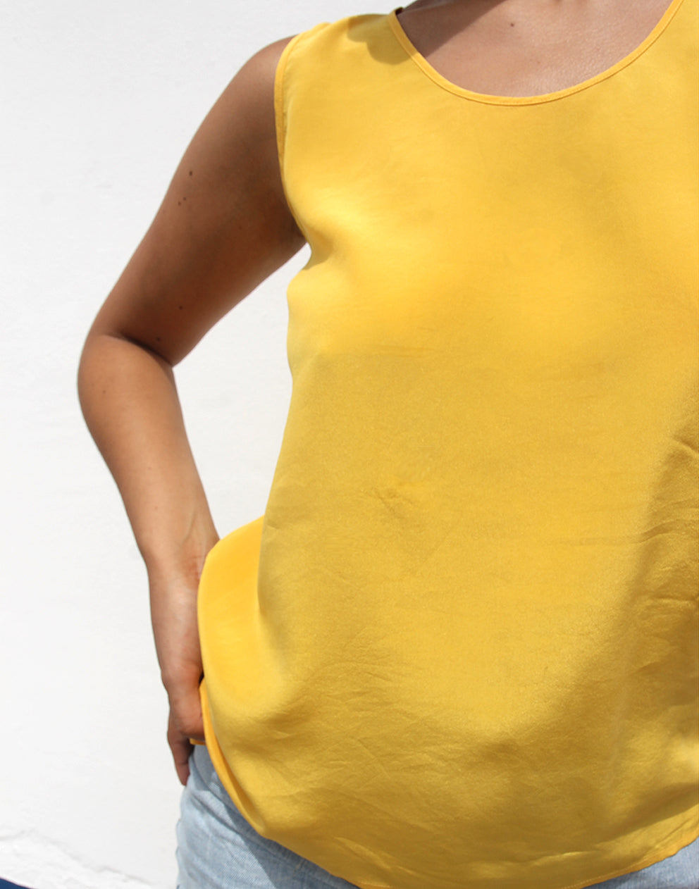Yellow Sleeveless Blouse