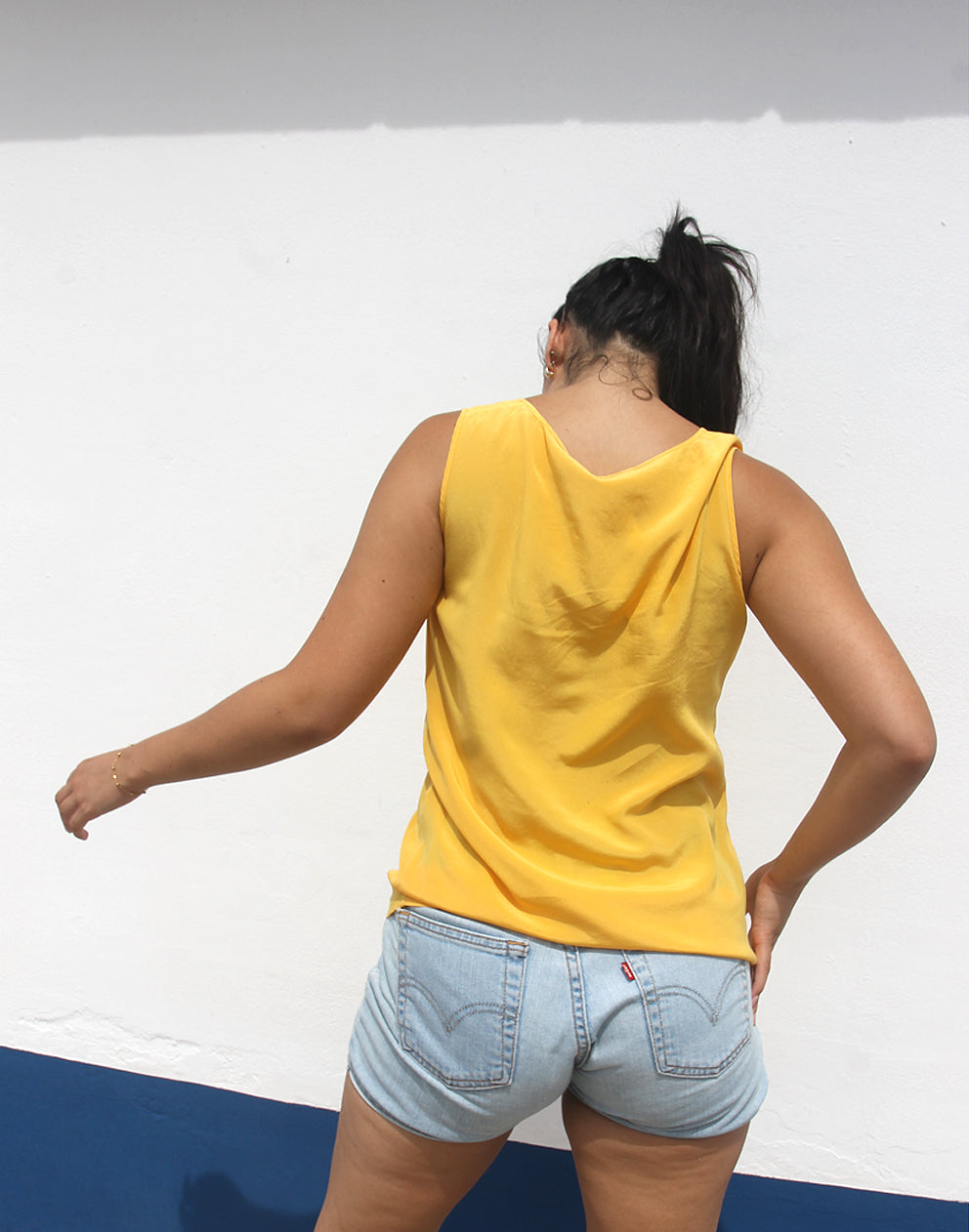 Yellow Sleeveless Blouse