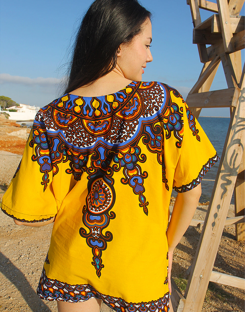 yellow printed tunic