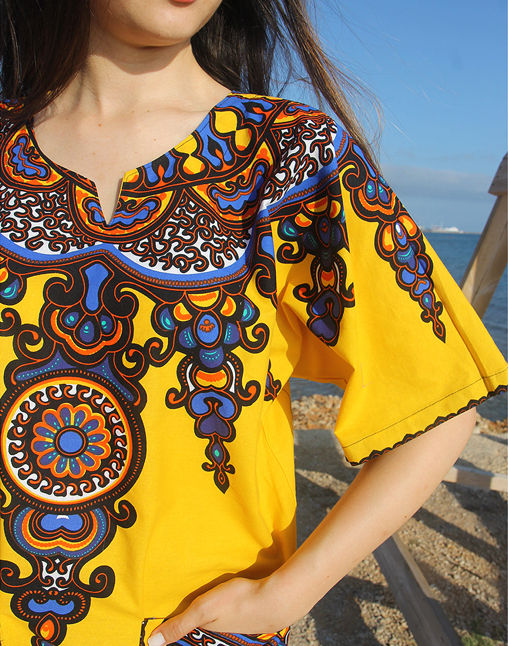 yellow printed tunic