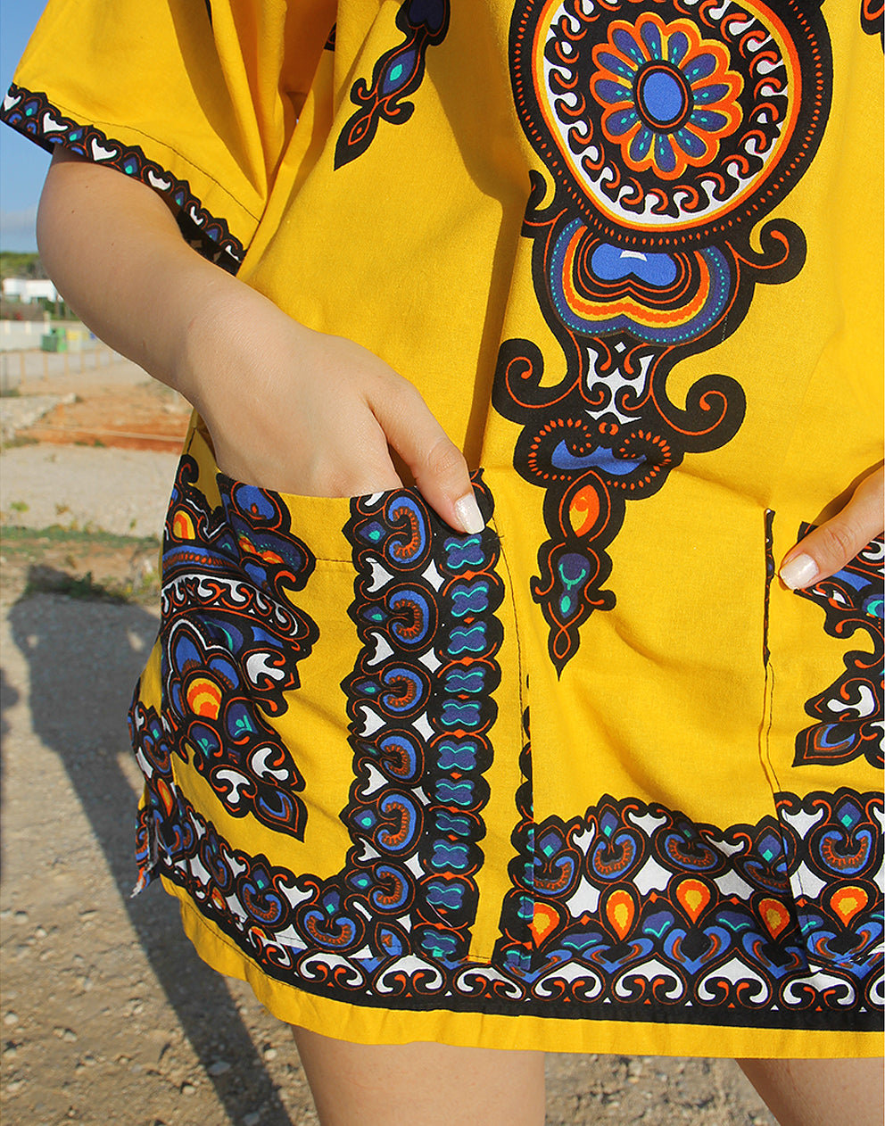 yellow printed tunic