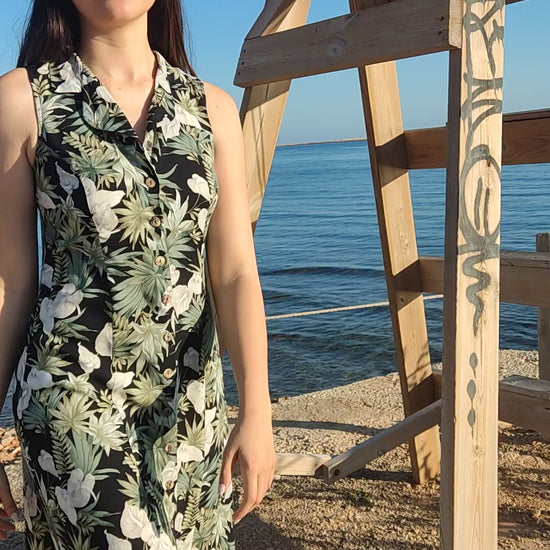 Long Black Floral Dress