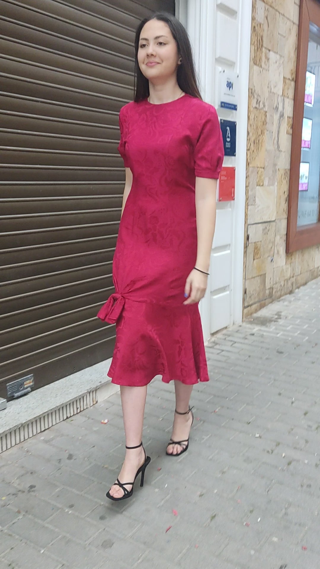 Red Silk Long Dress