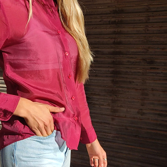 Red Long Sleeve Blouse