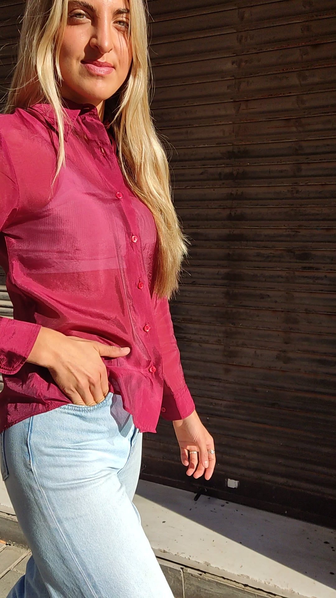 Red Long Sleeve Blouse