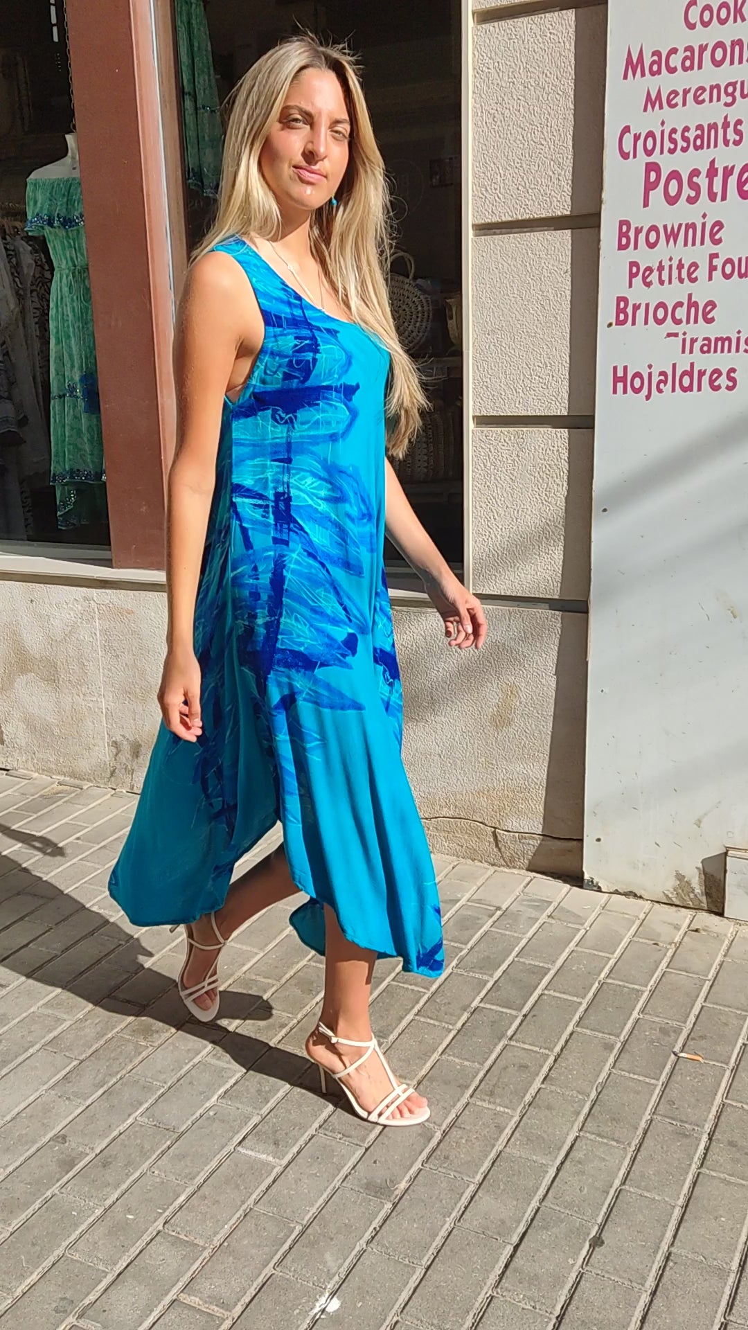 Blue Sleeveless Summer Dress