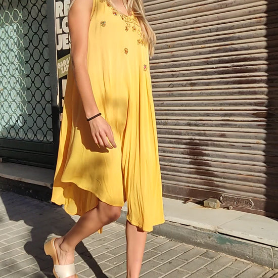 Yellow Embroidered Dress 