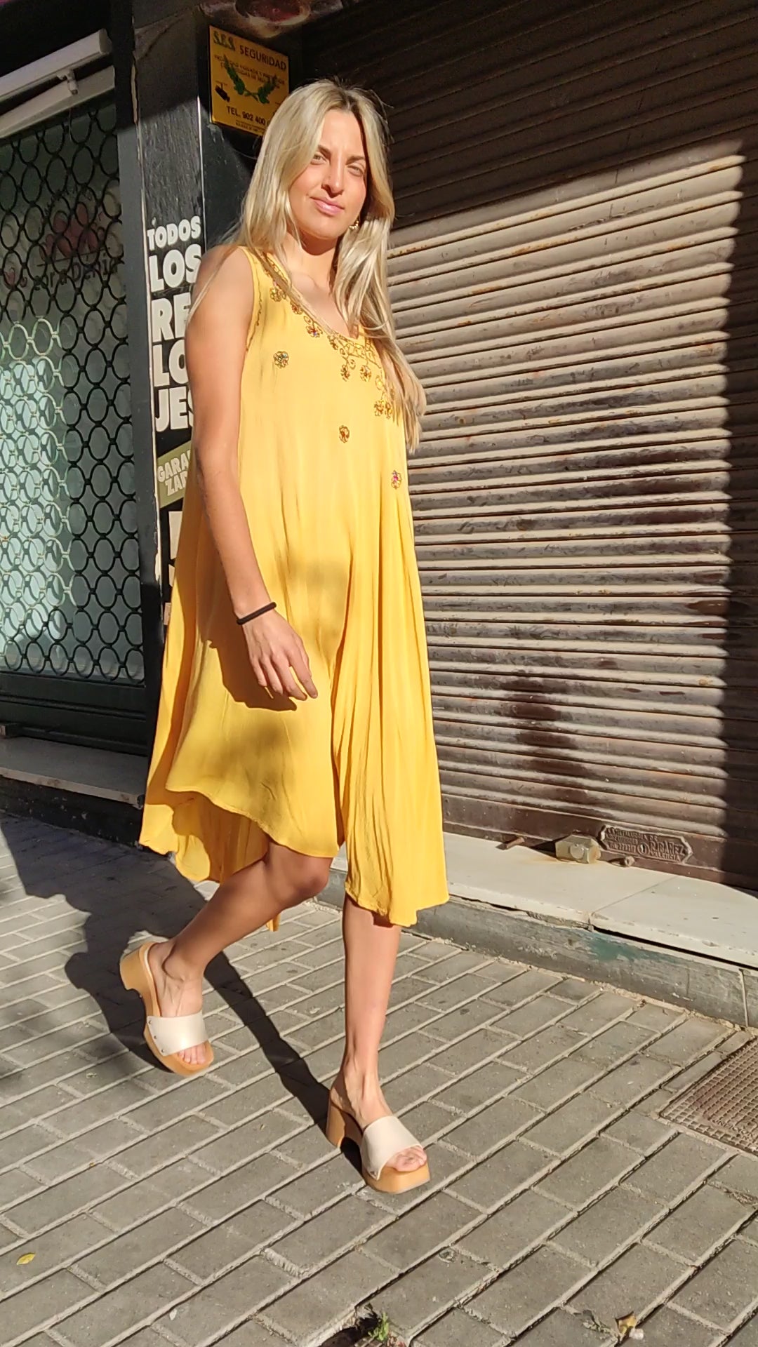Yellow Embroidered Dress 