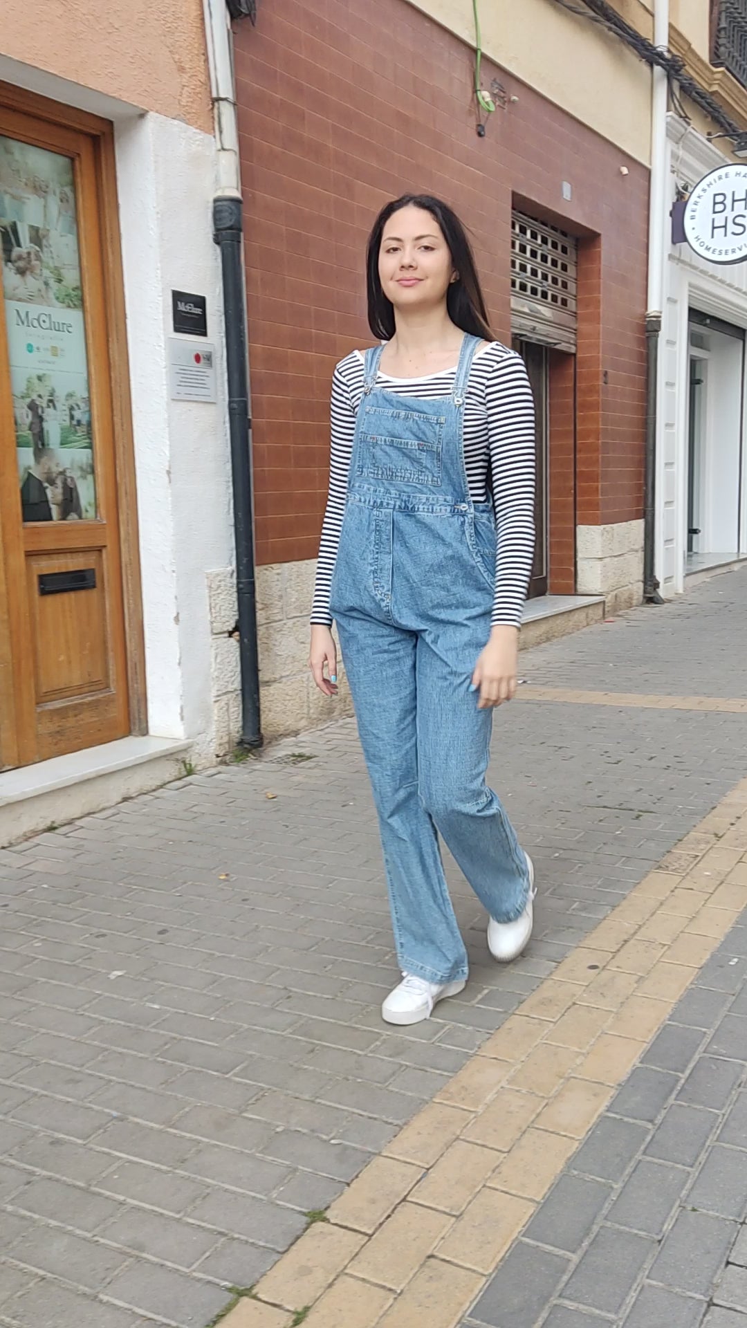 Maternity Long Dungarees in Blue 