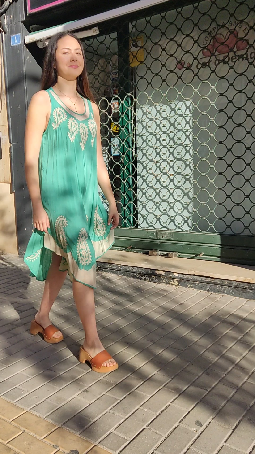 Embroidered Dress in Turquoise