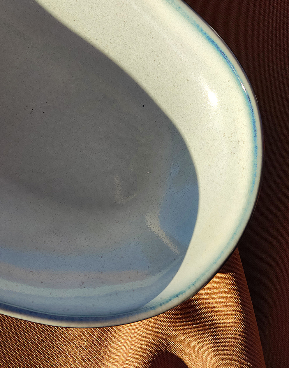 Large Handmade Blue Natural Stoneware Serving Platter