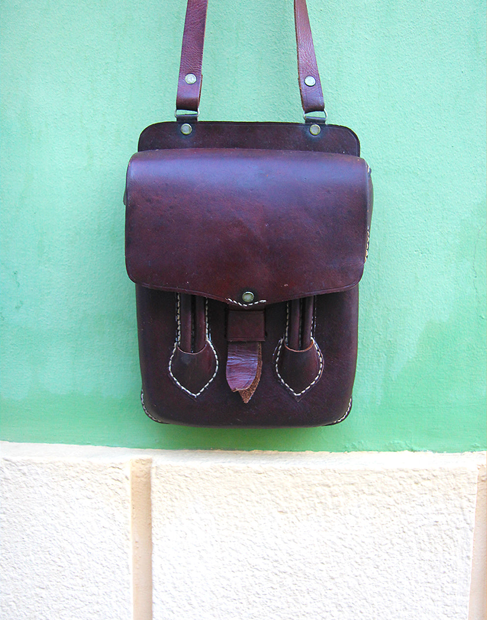 Brown Leather Small Satchel Bag
