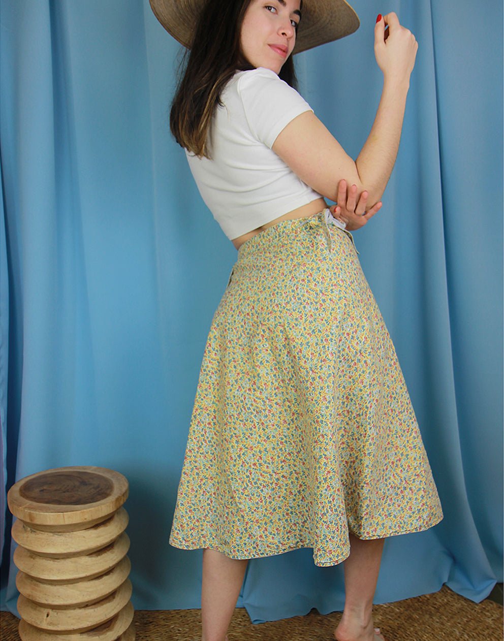 Polka dot best sale wrap midi skirt