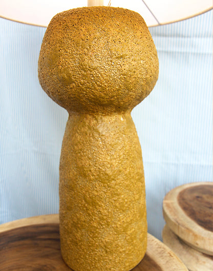 Large Yellow Stoneware Table Lamp