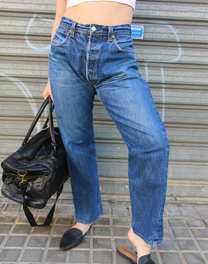 Original Levi's 501 Dark Blue Mom Jeans