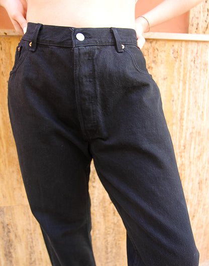 Original Levi's 501 Black High Rise Jeans 36"/ 92cm waist