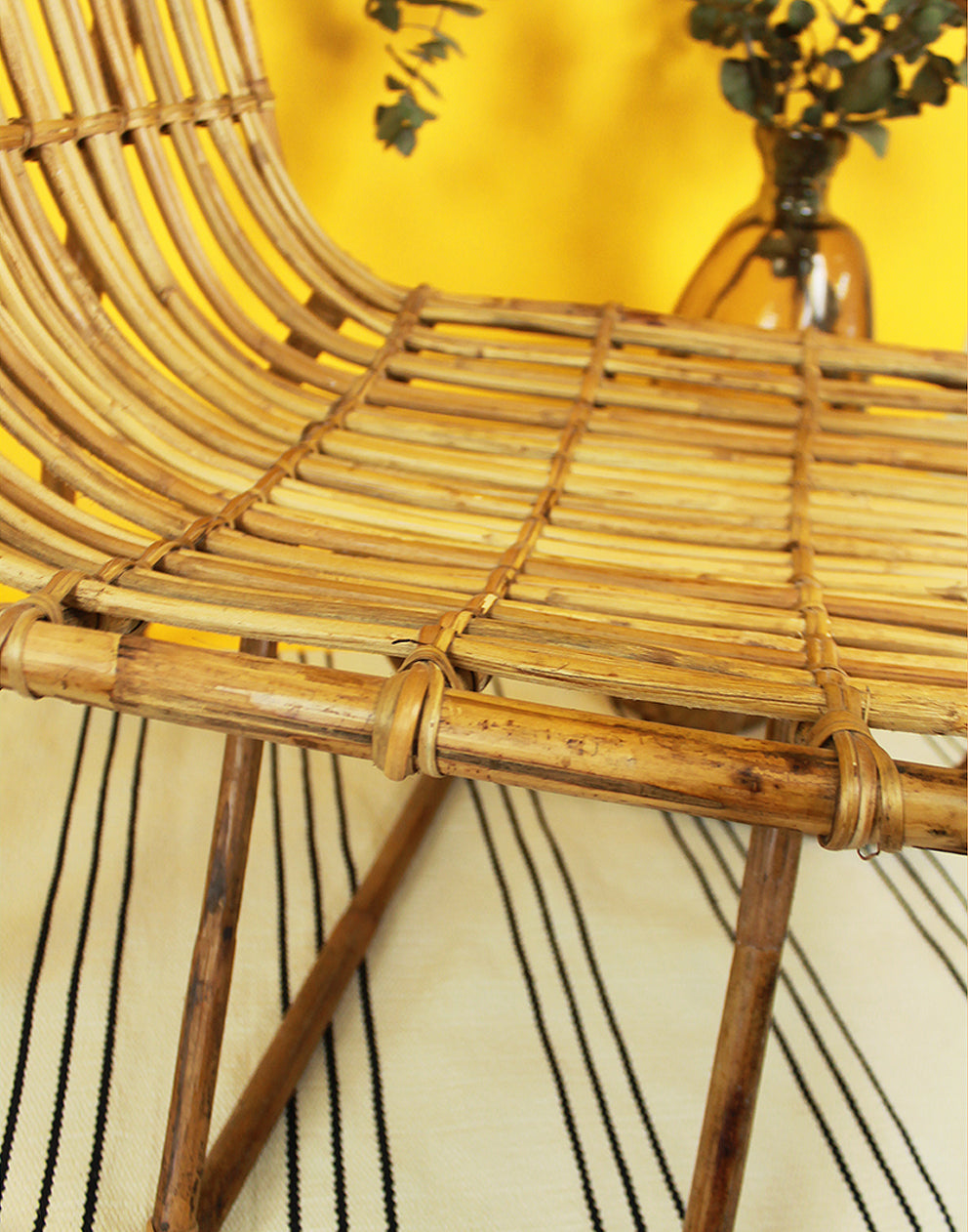 Large Rattan Armchair in Natural
