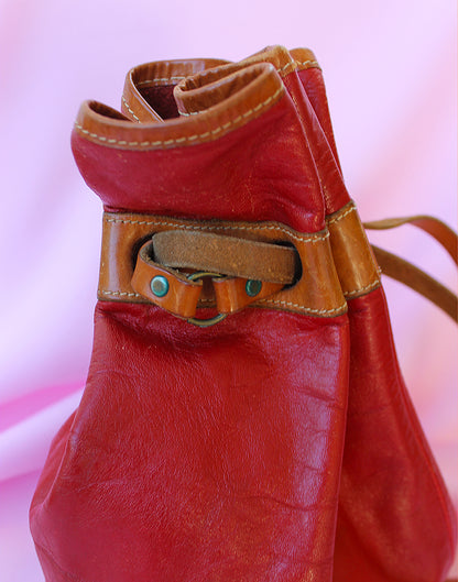 Leather Drawstring Bag