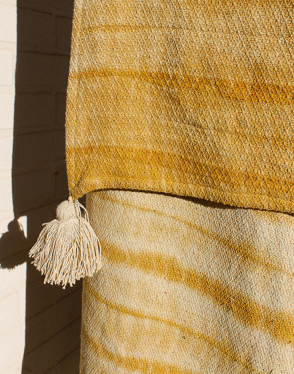 Yellow Tie Dye Recycled Cotton Extra Large Throw with Tassles