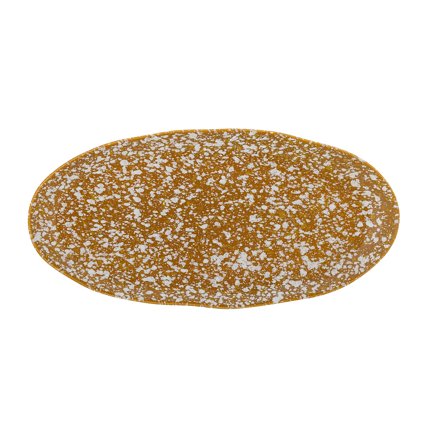 Large Handmade Yellow & White Natural Stoneware Serving Plate