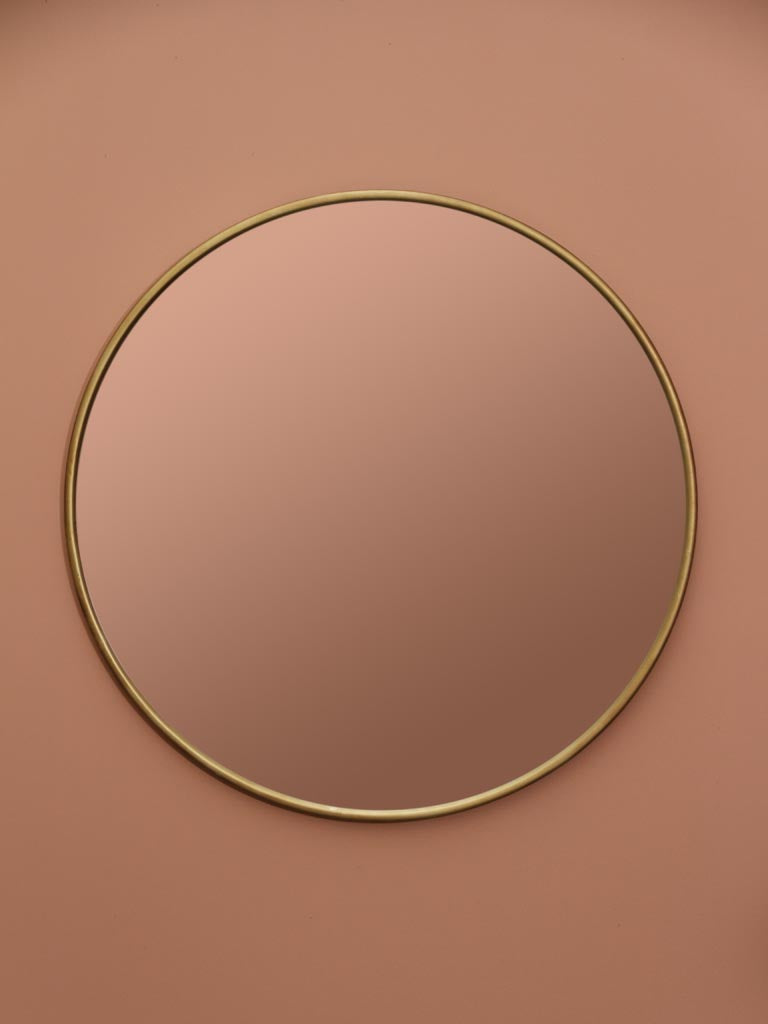 Extra Large Round Mirror in Antique Gold Finish